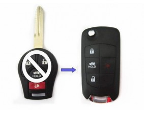 Выкидной ключ Nissan, 3+1 кнопки